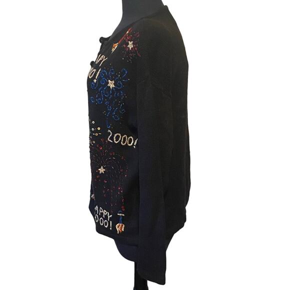 NWT Tiara International Vintage 1999 Happy 2000 Cardigan Size Medium - Picture 4 of 8